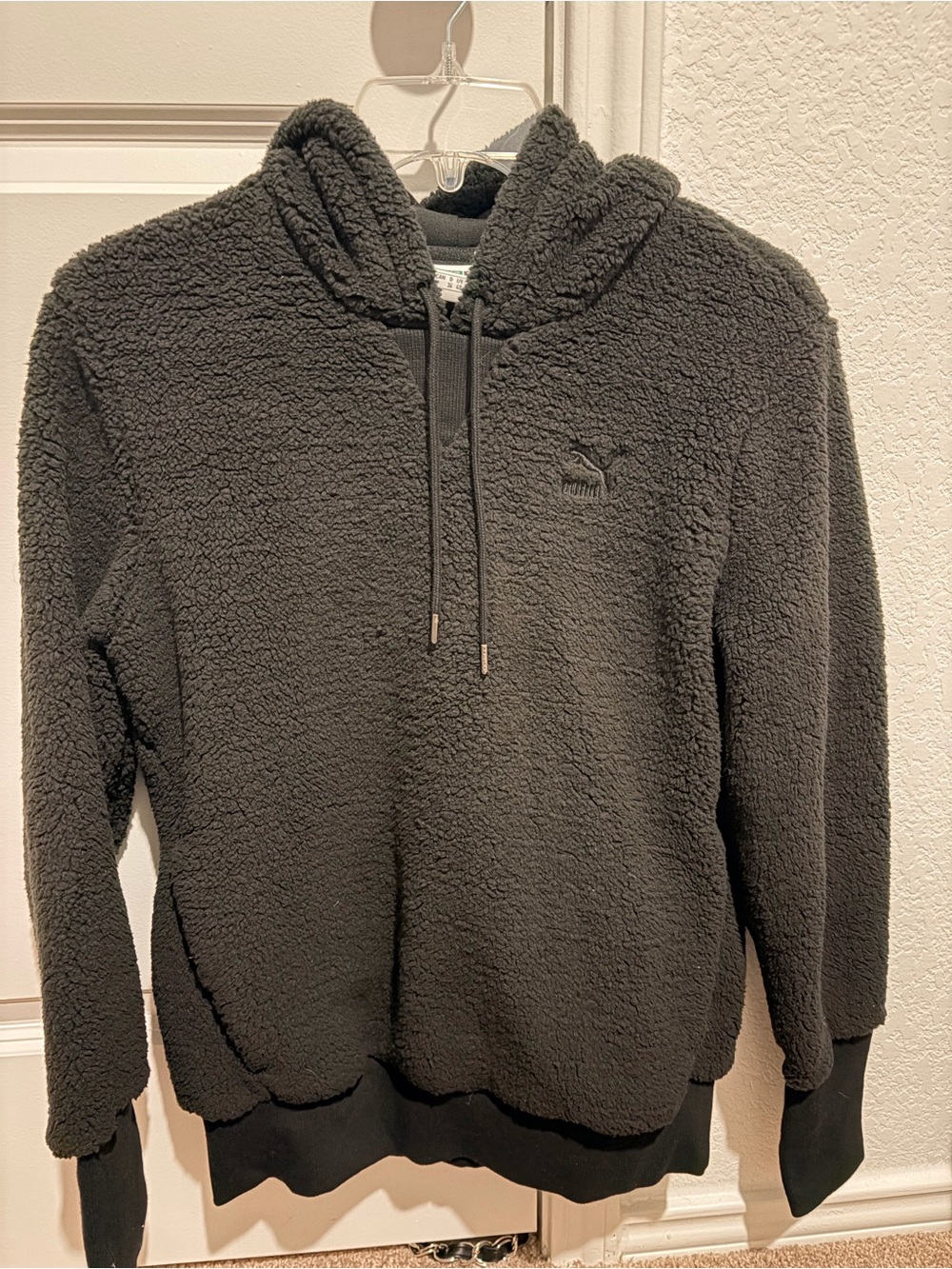 Puma Black Sherpa Hoodie Sweatshirt